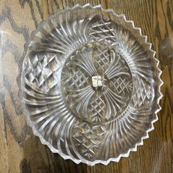 Glass Crystal Serving Plate 