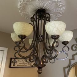 6 Light Chandelier Perfect For Kitchen