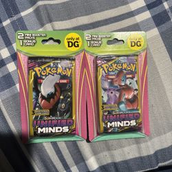 Lot of 2 Pokemon DG 2 Mini booster packs Unified Minds & Unbroken Bond