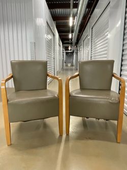 Sage Green/Wood Accent Chairs