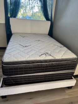 New Full Size Mattress Set with Upholstered Frame