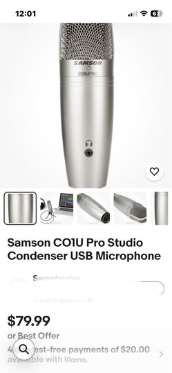 Microphone Samson COlU Pro Studio Condenser USB Microphone