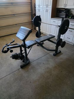 Gym Weight Bench with Weights included