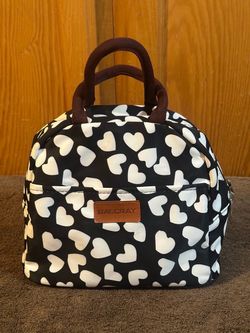 NEW!! Baloray Insulated Lunch Bag – Black & White Heart Pattern
