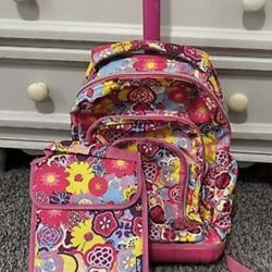 Girls J World Rolling Back Pack With Lunch Pail 