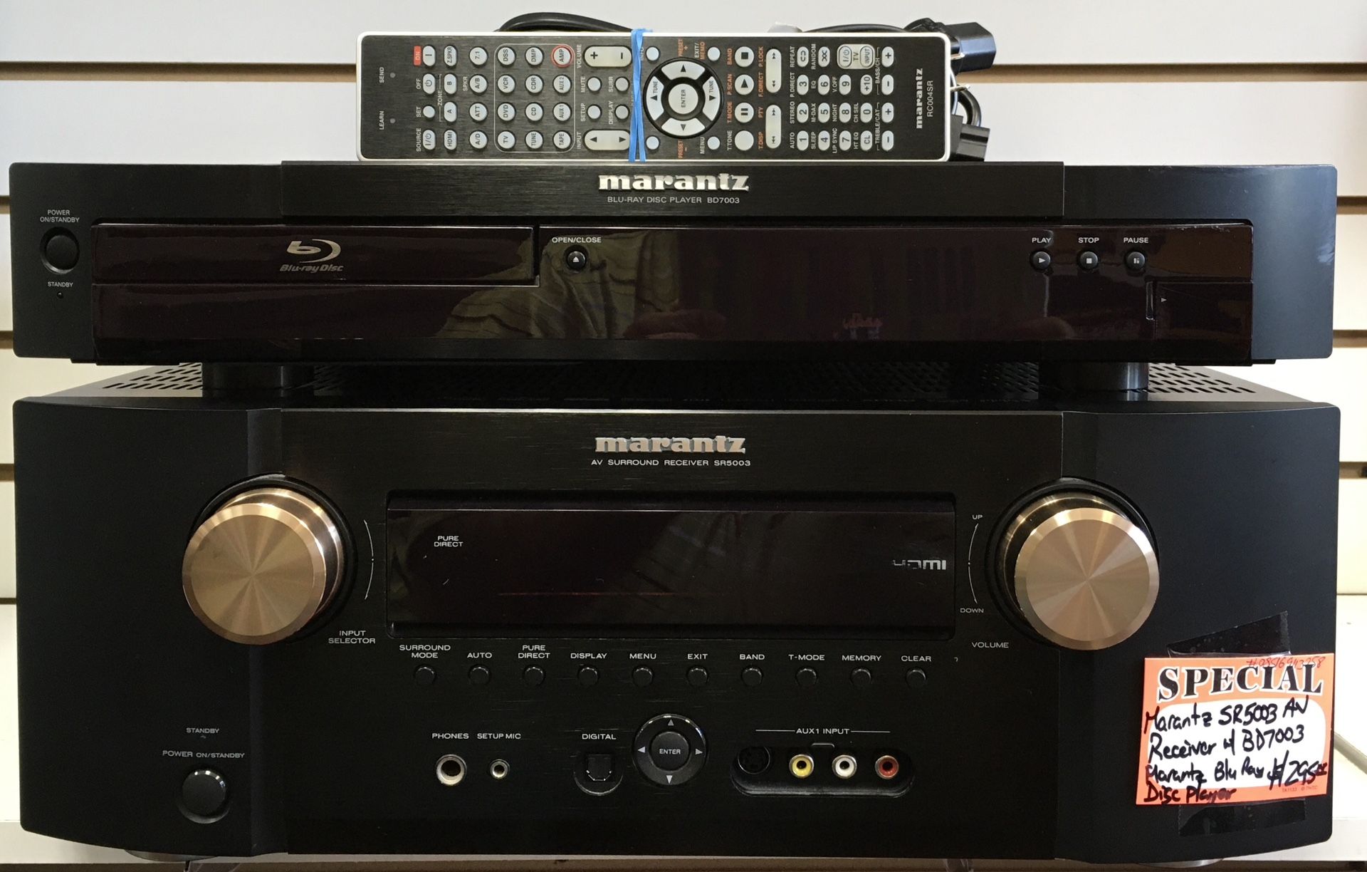Marantz SR5003 AV Receiver W/ BD7003 Marantz Blue Ray Disc Player