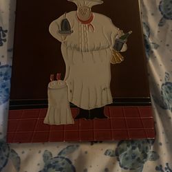 Ceramic Picture Waiter Serving Food  