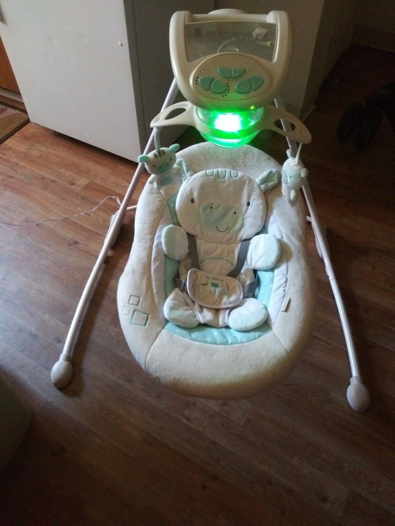 Ingenuity Inlighten Cradling Swing - Zoo Zoo Zebra