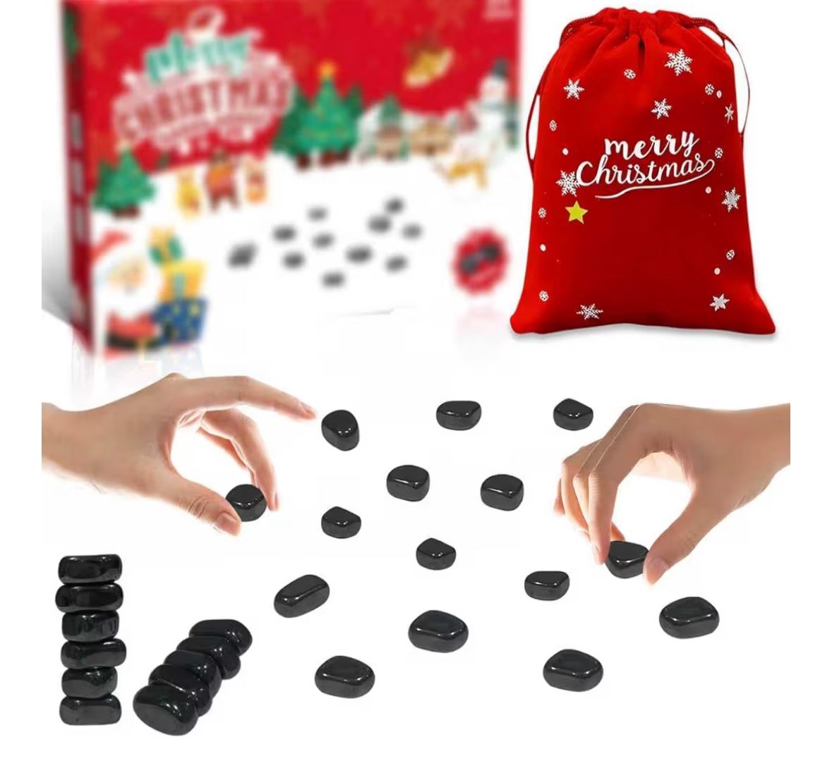 20 Pcs Christmas Magnetic Chess Game, Magnetic Chess Game with Stones Magnet with String Magnetic Board Games Puzzle Stra