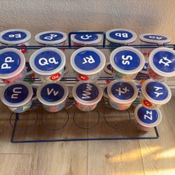 Lakeshore Alphabet Tubs WITH Storage Rack 