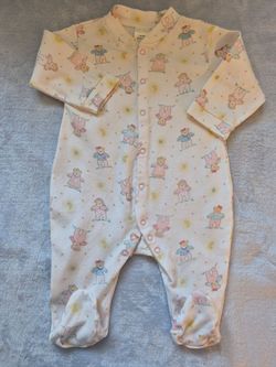 NEW! Baby Girl, Footed Sleeper, Teddy Bear Print, 6-9 Mo