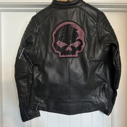 Harley Davidson Willie G Pink Rhinestone Motorcycle Jacket