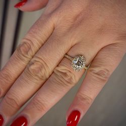 14K Yellow Gold 1.5 Carat Lab Grown Diamond  Ring