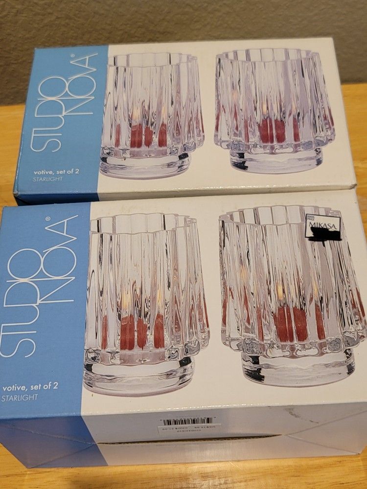 Studio Nova Votive, Set Of 2, Includes 2 Red Votive Candles