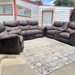 Recliner sofa, loveseat, and chair