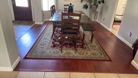 Dining table with 4 chairs and bench