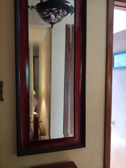 Brown Mirror With Beveled Glass