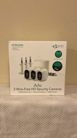 Arlo Netgear VMS3330-100NAS 3 HD Security Cameras Wire-Free Night Vision READ