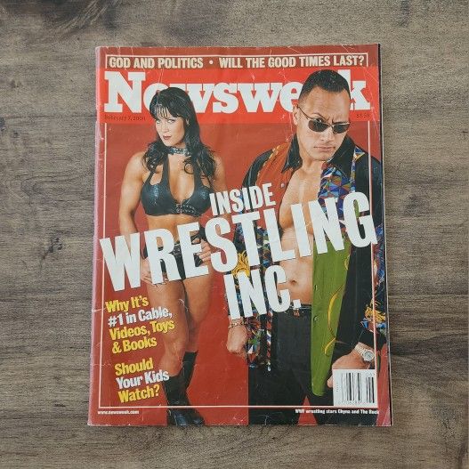 Y2K Newsweek Magazine Inside Wrestling Inc Chyna and The Rock Cover February 2000