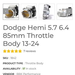 Dodge Hemi 5.7 6.485Mm Throttlebody 13–24
