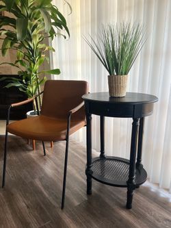 Black Wood Side Table