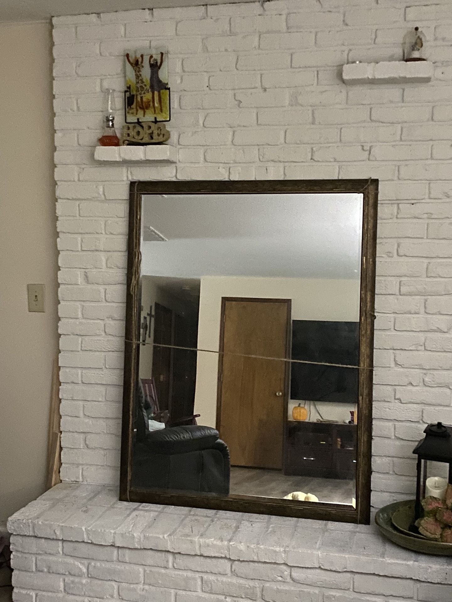 Large Beveled Glass Mirror. 25
