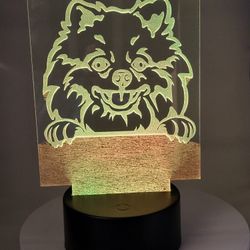Personalized Custom Dog Breed LED Light, Night Light  Pomeranian 