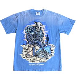 Warren Lotas ‘Coffee In The Morning’ Blue Shirt Size: S