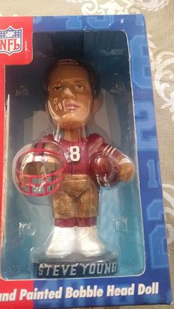 Hand painted Steve Young Niners Bobble head