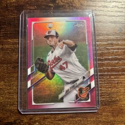 2021 Topps Chrome Magenta Refractor #d/399 #72 John Means