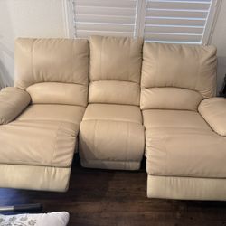 Sofa Faux Leather Reclining 89"