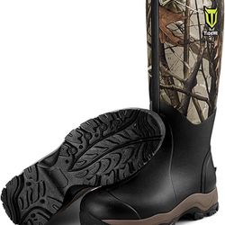 TIDEWE Hunting Boot for Men, Insulated Waterproof Durable 16" Men's Hunting Boot, 6mm Neoprene and Rubber Outdoor Boot (400g Insulated & Stand Size 11