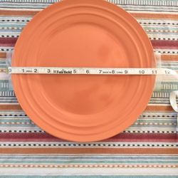  Rachel Ray Double Ridge Tangerine Orange Dinner Plates 4 Available 