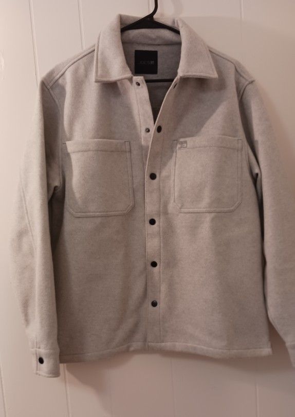 JOE’S Jeans Grey Knit Flannel Shirt Jacket Mens Size Small Snap Button