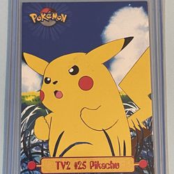 1999 Topps Pokemon TV Animation Edition #TV2 #25 Pikachu