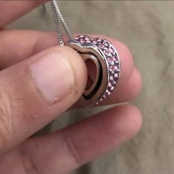 White Gold Plated Swarovski Elements Heart Necklace 