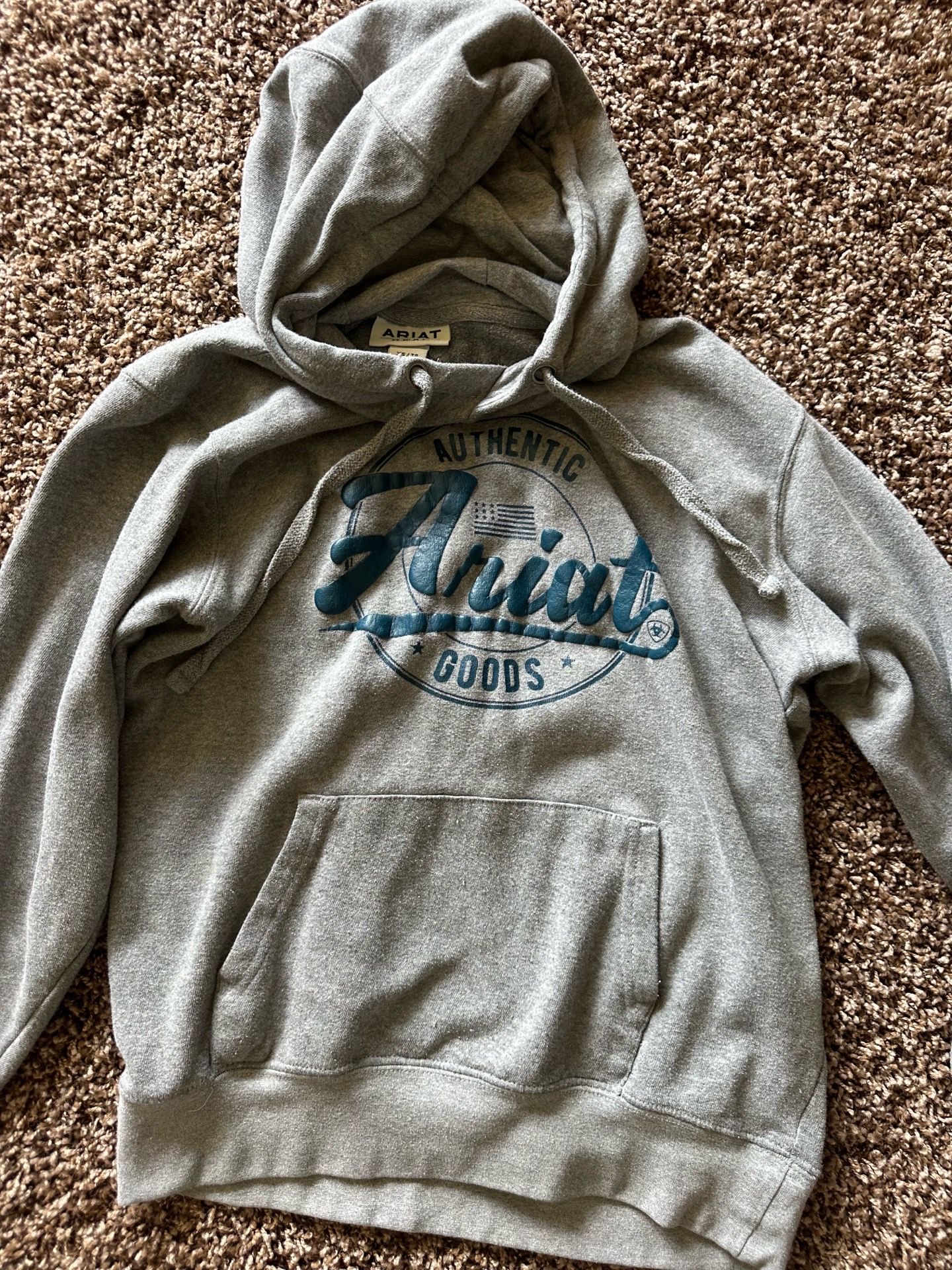 Ariat Gray Hoodie With Blue Graphic Detail
