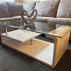 Love Seat & Glass Coffee Table