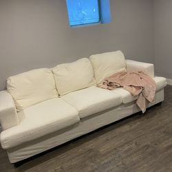 Off White 3 Seat Sherpa Couch