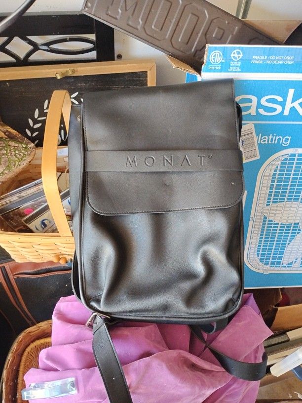 MONAT BLACK LEATHER BACKPACK