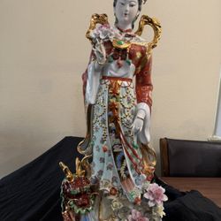 Vintage Porcelain statue  Of GEISHA