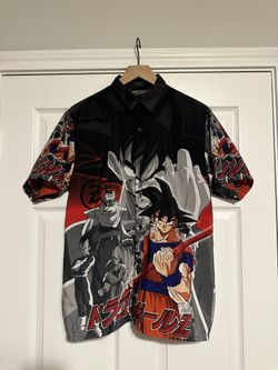 Vintage DBZ all Over Print Button Up Youth l L Small