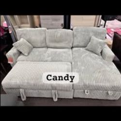 2 Pc Ash Color Convertible Sectional Sofa