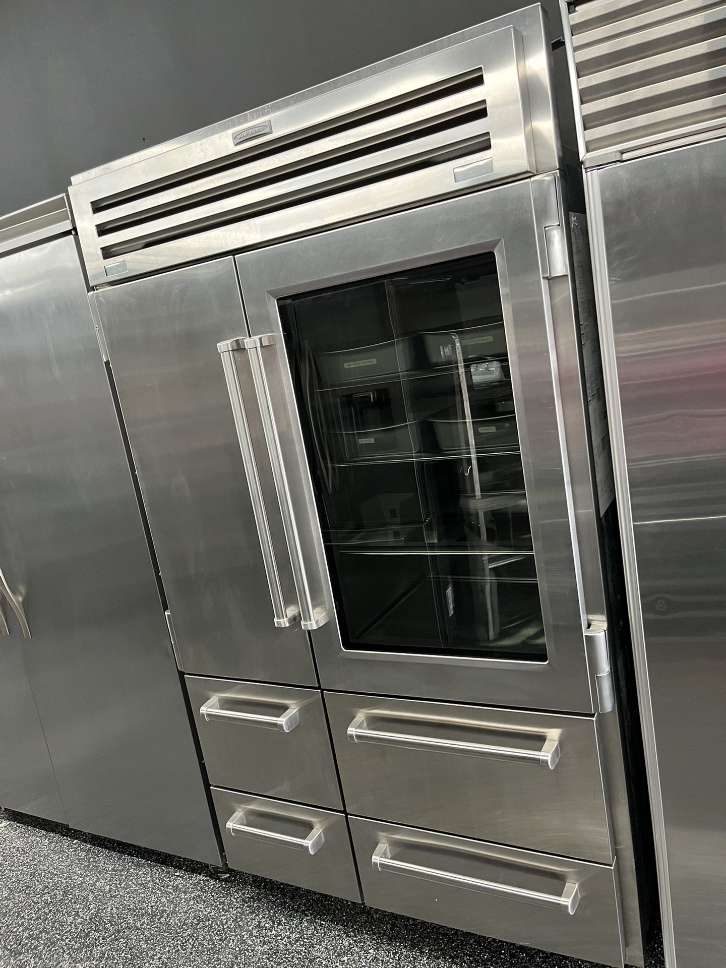 Sub Zero Pro Built In 48” Refrigerator With Glass Door