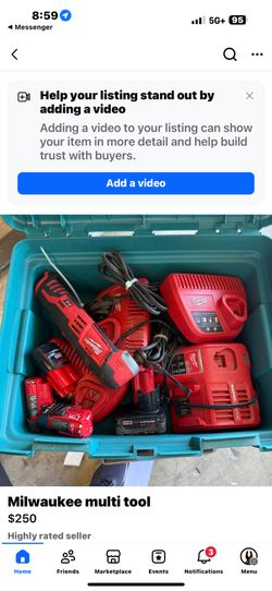 Multi Tool W/3 Chargers And 4 Batteries 