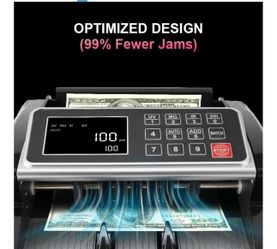 oney Counter, Cash Counter Machine with Value Count,Cash Counter for Dollar, Euro with UV/MG/IR/DD Counterfeit Detection, Add/Bat/Value Mode Bill Coun