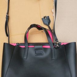 Kate Spade Black Sweetheart Pink Kyra Arbour Hill Leather Tote - Very good Condition,  Sell 