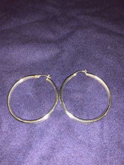 Medium sized Sterling Silver Hoop Earrings