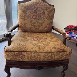 Ethan Allen Bergere Chair and Ottoman