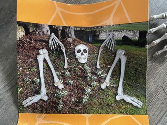 HALLOWEEN 🦴 ☠️ 👻 Front Yard Skelton Grave Bones 🦴 